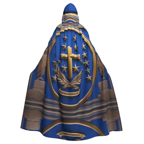 Cape de fête Honduras pour adulte à capuche longue, le costume idéal pour célébrer en bleu