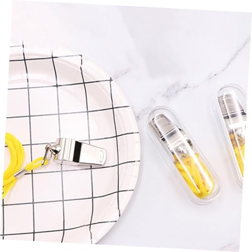 Set de 12 silbatos deportivos metálicos portátiles acero inoxidable miniatura 4