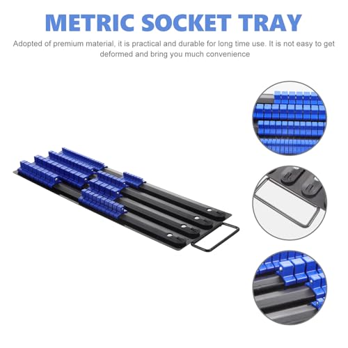 Organizador de enchufes metálico de 80 piezas azul bandeja 480 mm 7