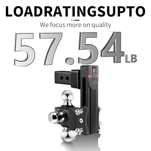 Airbird Anti-Rattle Adjustable Trailer Hitch Ball Mount, 2.5-Inch Receiver, 7 Inch Drop, 2 and 2-5/16-Inch Balls, 18,000 LBS, Truck Hook Three Balls Mount for Towing RVs and Motorcycles - Thumbnail 2
