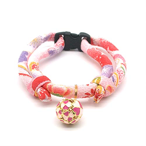 PetSoKoo Four-Leaf Clover Cat Collar with Bell Breakaway Buckle. Japan Chirimen,Cute Kitten Collar for Girl Boy,Samll… - Image 3