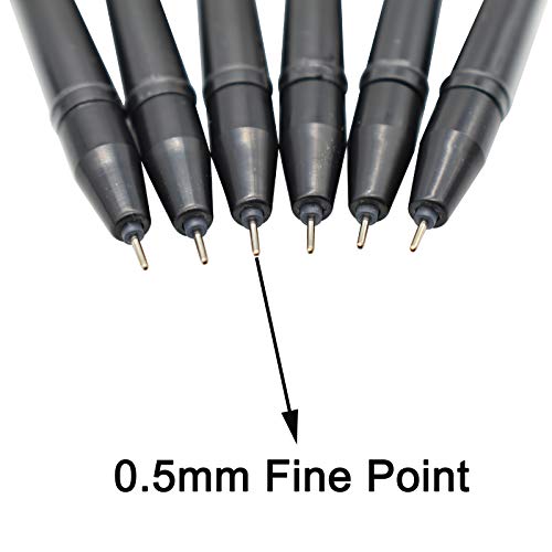 Maydahui Pack de 12 bolígrafos roller negro multiplex miniatura 4