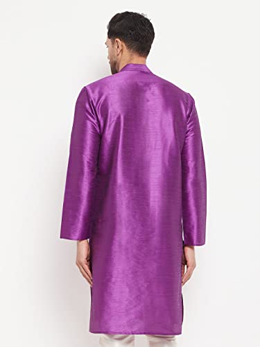 Image of VM Men's Purple Silk Blend Kurta VMMK001PU 36
