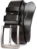 WOLFANT 1.5" Full Grain Leather Belt for Men in Gift Box,100% Italian Real Solid Leather