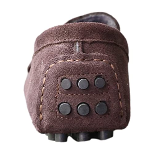 Image of ANUFER Men's Suede Leather Penny Loafers Comfort Driving Shoes Moccasin Slippers