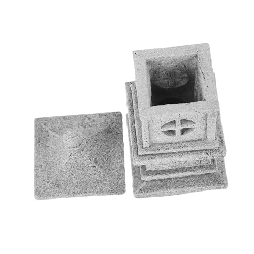 UTHCLO Miniature Japanese Style Stone Lantern with Removable Top for Light Beads Zen Garden Pagoda Decoration for Terrariums Aquariums and Outdoor Micro Landscapes Asian Garden Statue