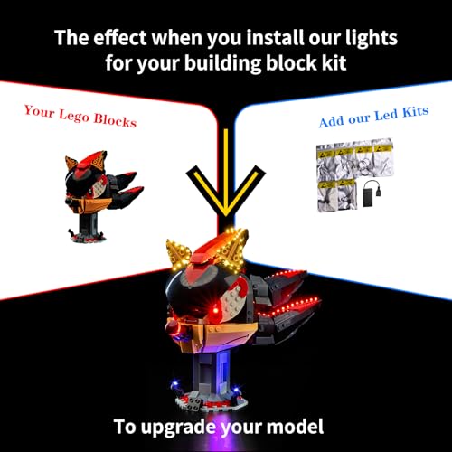 Kyglaring LED Lighting Kit for Lego Sonic The H' Edgehog: Shadow The H' Edgehog Model Set, Compati