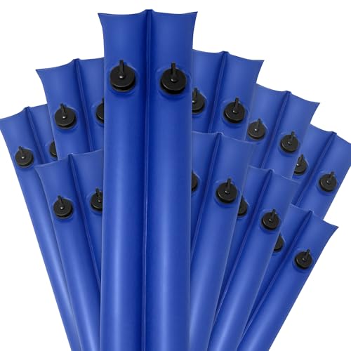 Pool Mate 8 ft. 10-Pack Extra Strength Blue Double Chamber Pool Water Bags Double Seams .25 MM Thick Vinyl Cover Weights Oversized Jumbo Screw Valve Cap Water Tubes