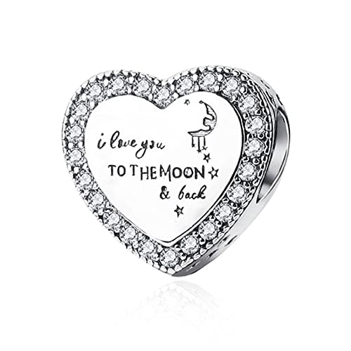 Image of Mothers Day Birthday Number Love Family Friendship Graduation Auntie Grandma Dad Mom Charms for Pandora Bracelets Necklaces, Gifts Women, for Anniversary Valentines Christmas