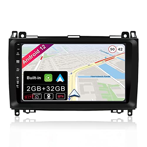 Autoradio Double Din Stéréo de voiture pour Benz Viano/Sprinter/Freightliner Sprinter/W906 Android 9 HD 9 pouces Voiture GPS Navigation Unité de tête Support BT Volant Google gratuite Caméra&Canbus Cover