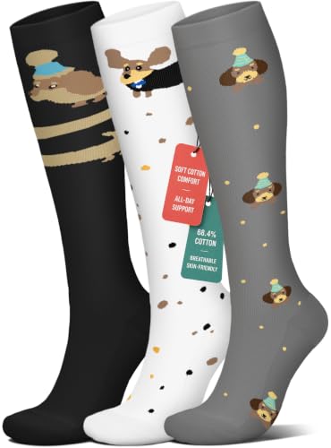 Image of 4 Pairs Compression Socks for Women Circulation-Best Support for Nurses,Running,Athletic,Travel