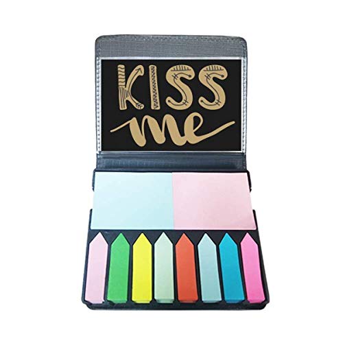 Boîte à marque-page Kiss Me avec citation dorée pour lecture