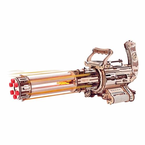 ROKR 3D Puzzles for Adults, Wooden 3D Puzzle Rubber Bands Toy, Rotating-Barrel Machine, Wood Model Craft Kits, Cool Hobbies Birthday Gifts for Men