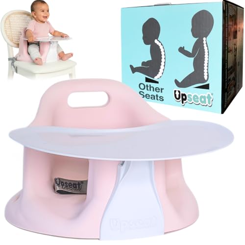 Image of Upseat – The Original Ergonomic Baby Floor & Booster Seat with Tray, Developed with Physical Therapists for Upright Posture & Healthy Hip Development, 4–24 Months, Dishwasher-Safe Extra-Large Tray
