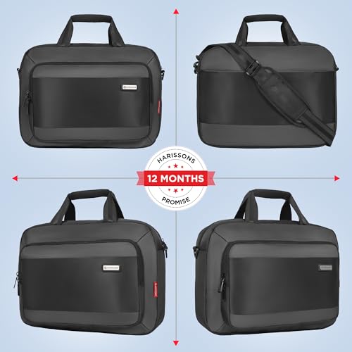 Image of HARISSONS Luminix Laptop Messenger Bag | 12L | Fits 15.6 inch Laptop | 1000D + Twill PU Coated Polyester | Business, Travel & Everyday Use | Durable, Organized & Professional