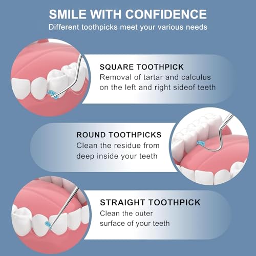 Image of Solitude 7 in 1 Teeth Cleaning Tool Kit | Portable Stainless Steel Dental Tools for Outdoor Camping, Travel, and Braces Maintenance | Toothpicks Pocket Set with 50 Pieces Dental Floss