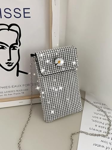 Women's Crossbody Purse Bag, Rhinestone Evening Handbags Clutch Cell Phone Wallet for iPhone Series, Mobile Phone, Galaxy S24 S23, Pixel, Tablet3