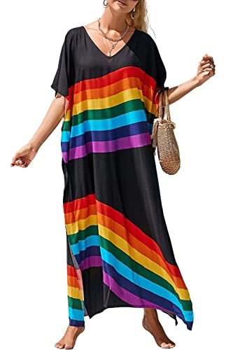 Orshoy Damen Strandkleid Maxikleid Kaftan Lange Strandponcho Sommer Boho...
