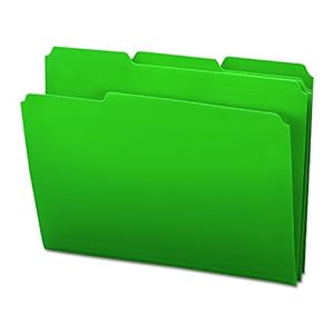 Smead Poly File Folder, 1/3-Cut Tab, Letter Size, Green, 24 per Box (10502)