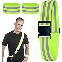 Conjunto de Cinturón Reflectante, Pulseras Reflejas + Cinturones