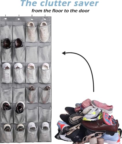 image for MISSLO Over The Door Shoe Organizer Hanging Closet Holder Hanger Stora