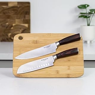 Blackmoor 69029 2-Piece Santoku Knife & Chefs Knife Set/Stainless Steel Design/Ergonomic Pakkawood Handles/Modern & Stylish Kitchen Knives