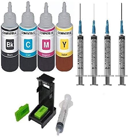 Kataria Refill Ink for HP DeskJet 2331 Multi-Function Color Printer Compatible with HP Cartridge 805/803/680/678/818/802/901/703/704/46/21/22/27/28/56/57 Multi-Color Ink with Syringe & Section Tools