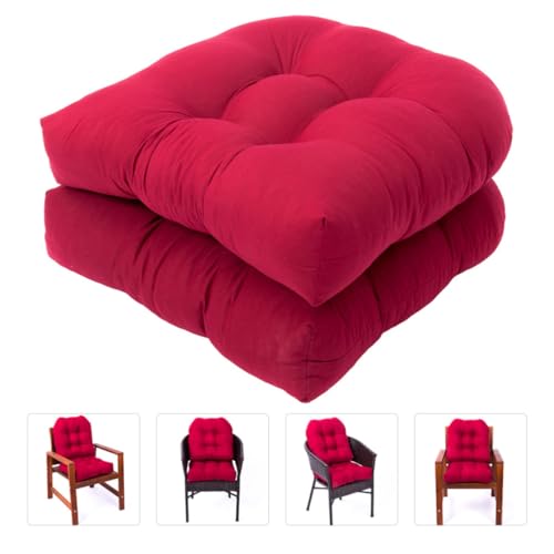Coussins de siège design simple rouge en polyester de qualité supérieure lot de 2 - 8