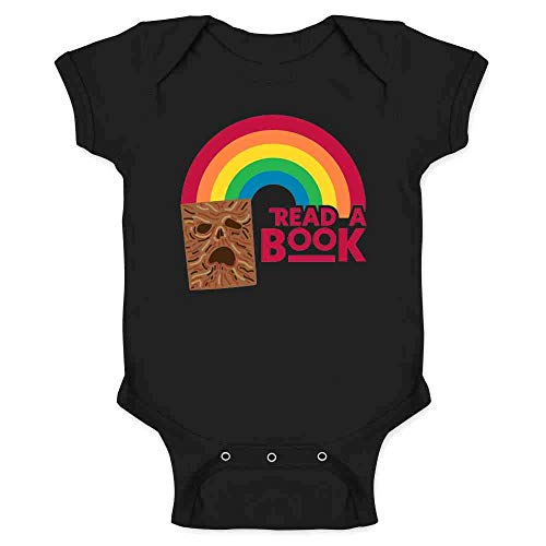 Image of Pop Threads Read A Book Necronomicon Rainbow Funny Horror Infant Baby Boy Girl Bodysuit