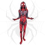 FAYKES Kids Adults Spider Bodysuit Costume Girls Venom Superheros Jumpsuit Womens Halloween Carnival Cosplay Outfits Movie Fancy Dress Suits avec semelle,Spiderman-Kid L(135~145cm)