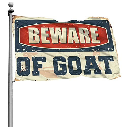 Bandera para habitación de niñas Beware Of Goat Flag perfecta para decorar paredes grandes