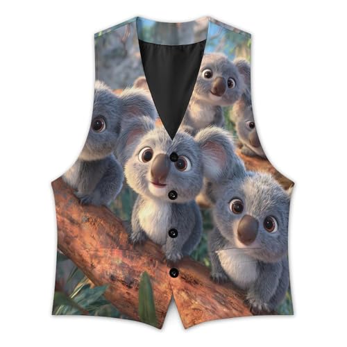 Koala Men's Suit Vest Slim Fit Business Dress Party Pattern Waistcoat Vest Top3