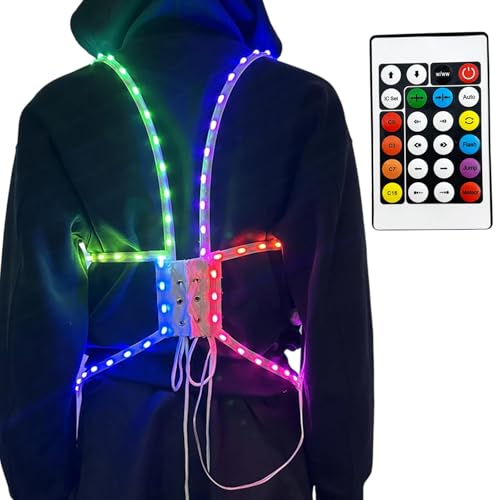 Corset LED à distance avec motif lumineux réglable pour festivals