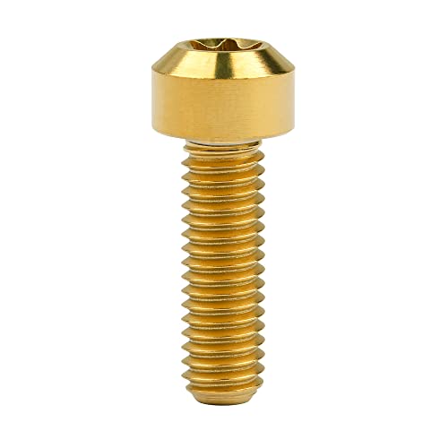 Image of Titanium Torx Square Head M6 x 10 15 20 25 30 35 40 45 50 60 65 70 80mm Screw Pack of 5 (Gold, M6x20mm)