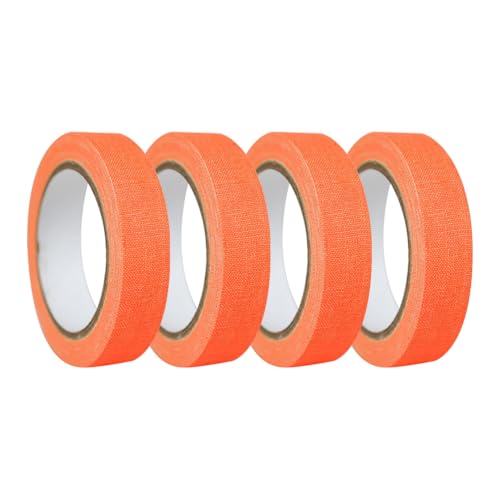 Image of 4 Rolls 15mm x 5m Neon Gaffer Cloth Tape Glow in The Dark Cloth Tape Fluorescent Fabric Tape UV Blacklight Tape Glowing Decoration Tape for Party Home Orange