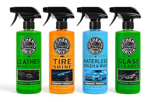 Complete Car Cleaning Kit – 4 Spray Set: Interior, Tyres, Glass & Waterless Wash – Aussie Auto Detailing Essentials (473ml)