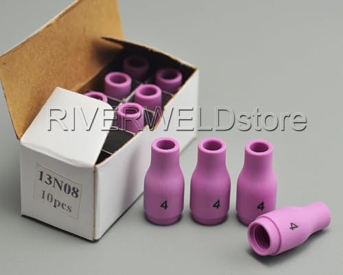 Image of RIVERWELD TIG Alumina Nozzle Ceramic Cups 13N08 4# 1 /4 inch 6.5mm 10pcs