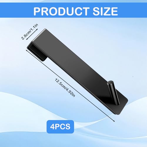 4 Stück Duschhaken ohne Bohren,Edelstahl Handtuchhalter Duschwand,Haken Duschwand mit Schutzmatte,Duschhaken für Glaswand ohne Bohren,Handtuchhalter Dusche Glaswand,für Handtuch und Duschabzieher