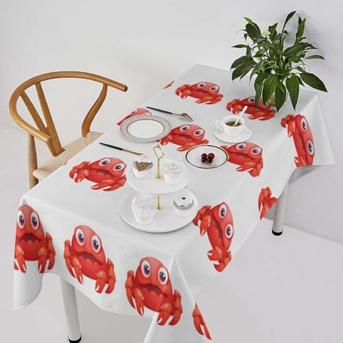 Nappe en lin de style rustique supérieur avec motif crabe brodé