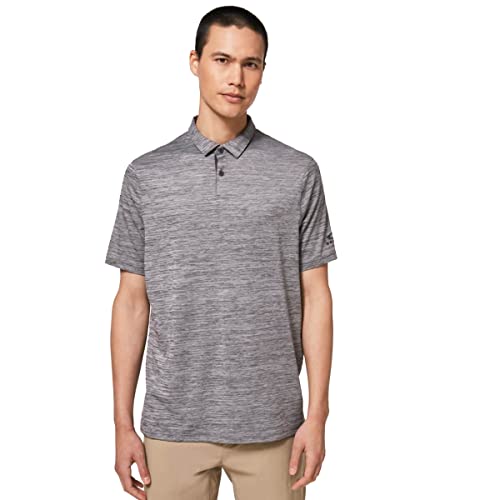 Image of Oakley Mens Contender Heather Polo Shirt - Dark Grey Heather - M