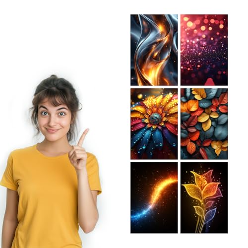 Image of SiddArtify Abstract Wall Art Prints Set - Modern Decorative Poster for Living Room Bedroom Office - 8x12 Sticker Pack of 6