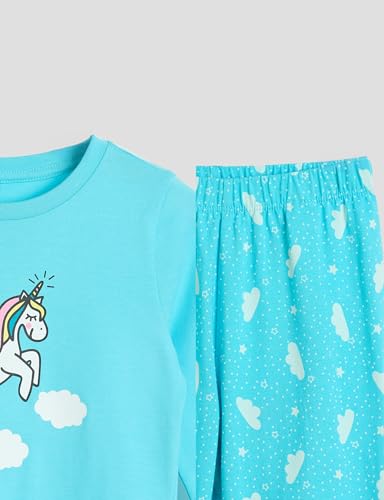 Image of Amazon Brand - Symbol Girls Night Dress | 100% Cotton T-Shirt & Pajama Set | Full Sleeves | Age 2-12 Years