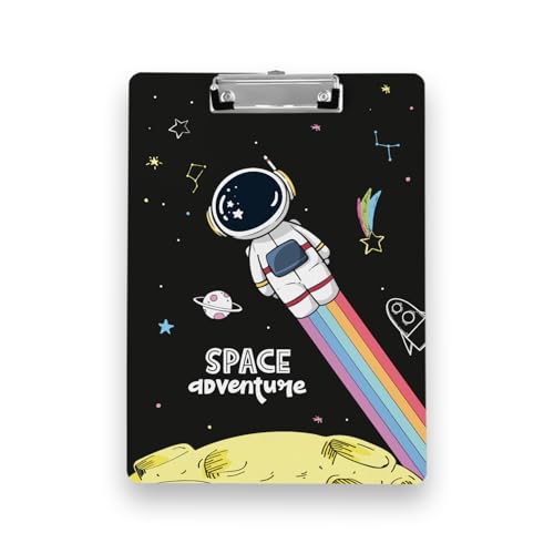 Image of Clipboard Drawing, Writing, Exam Board with Clip (Size - 24x36 cm) Sturdy, Lightweight for Office, School, College - Space Adventure