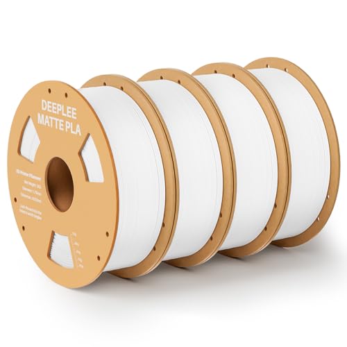 Image of Matte PLA Filament 1.75mm, 3D Printer Filament Dimensional Accuracy + /- 0.02mm, No Clogging, Higher Toughness, Cardboard Spool 3D Filament, 4 Pack White