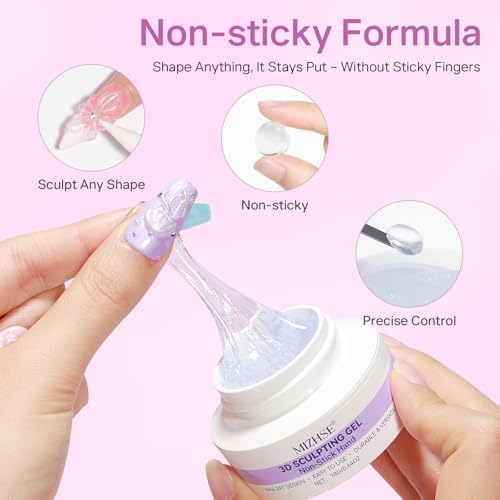 MIZHSE Gel Esculpido 3D Transparente para Uñas miniatura 4