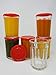 Mian Red Plastic Lids fits Luminarc Working Glass 6 Pack