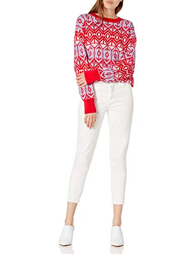 The Drop Women's Ingrid Crew-Neck Jaquard Sweater, Geometric, Xs #TOP2