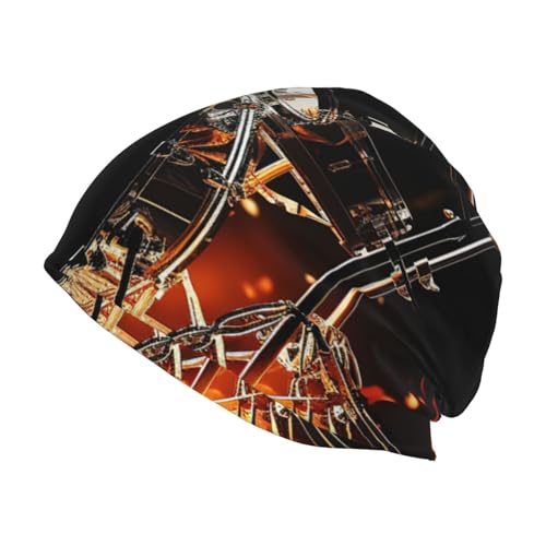 QMNKLET Bonnet pour homme et femme en tricot avec tête de mort - Chaud et confortable - Bonnet de ski - Noir, noir, taille unique