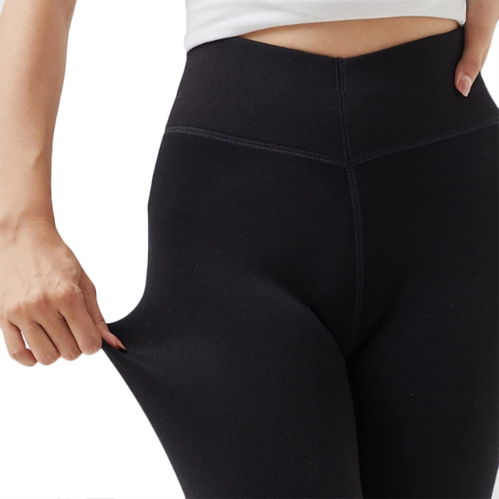 HSQSMWJ Women Super Thick Thermal Tights High Waist Double Layer Soft Winter Plush Warm Elastic Pants (45kg-75kg)
