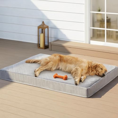 RRPETHOME Indestructible Dog Bed for Aggressive Chewers, Chew Proof & Bite Resistant Dog Beds for Active Small Dogs, Durable Bed for Large Breeds, Anti‑Scratch Dog Crate Bed, Large